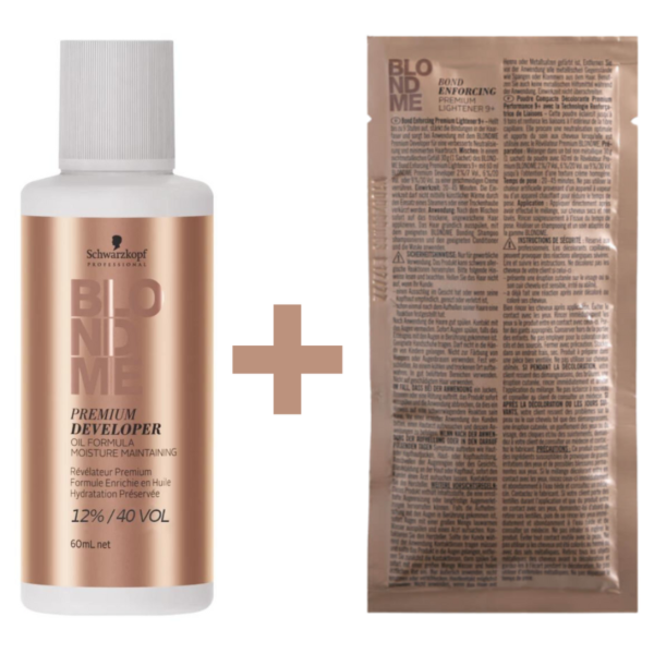 Schwarzkopf Professional Premium Lightener 9+ & Developer 23g & 60ml - 12% - 40 Vol