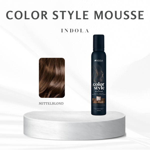 Indola Color Style Mousse Mittelblond - 200 ml