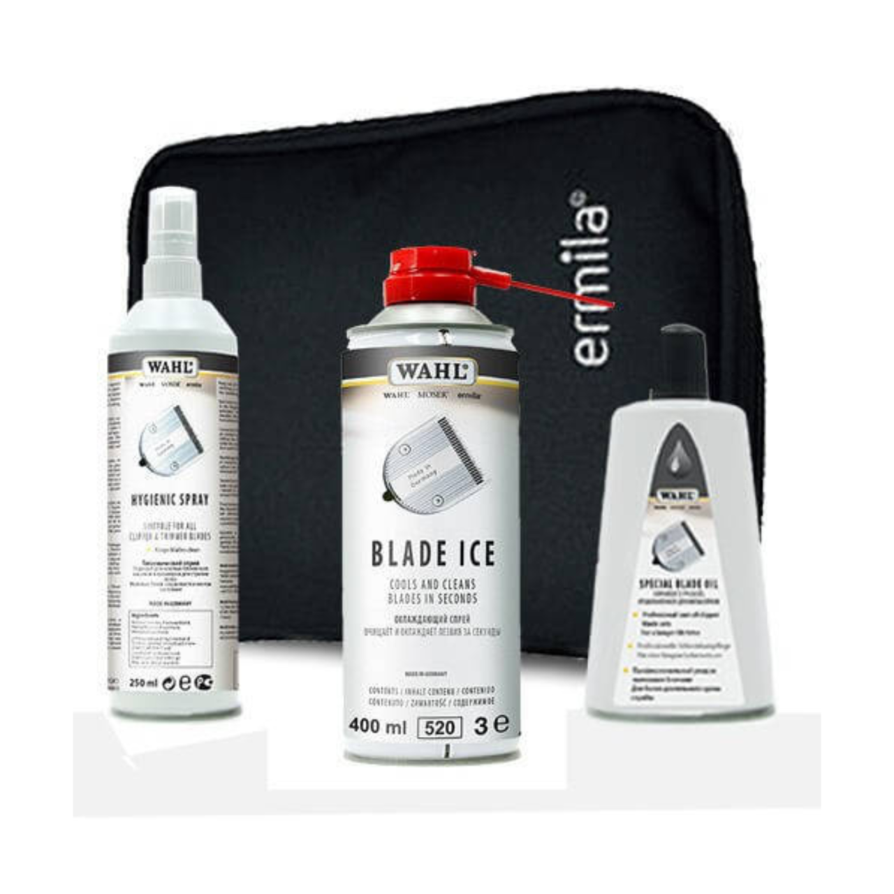 Ermila Schneideset Pflege Spezialöl für Klingen, Blade Ice und Reinigungsspray