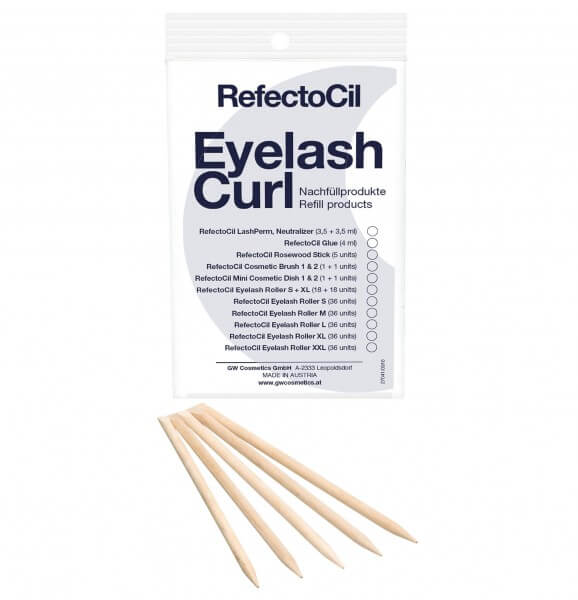 RefectoCil Eyelash Curl Refill Rosewood Sticks (5 sticks)