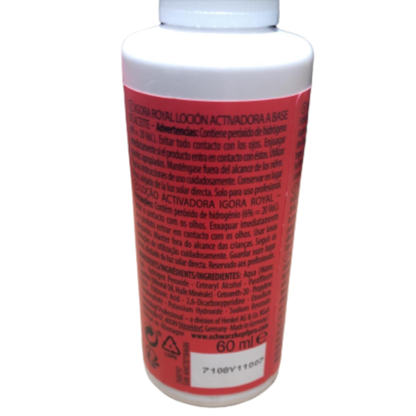Schwarzkopf Professional IGORA ROYAL Sviluppatore Arricchito Di Olio - 6% 20 vol - 60 ml