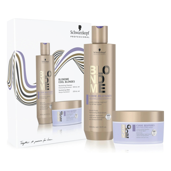 Schwarzkopf Professional BLONDME BOX COOL BLONDES Neutralizing Shampoo & Mask - 300 ml + 200 ml
