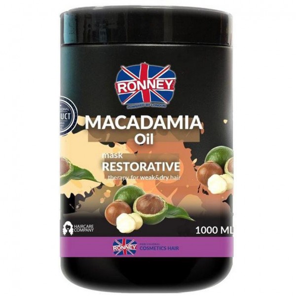 Ronney Professional Macadamia Öl Wiederherstellende Maske 1000ml