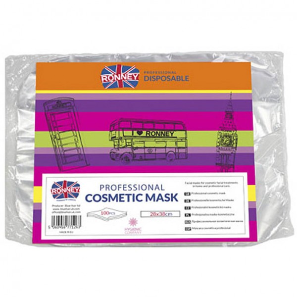 Ronney Professional Cosmetic Mask 100 pcs. 28x38 cm Transparent