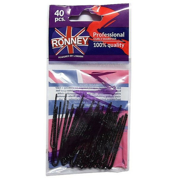 Ronney Professional Épingle à Cheveux Bouclés Noir (40 pcs)
