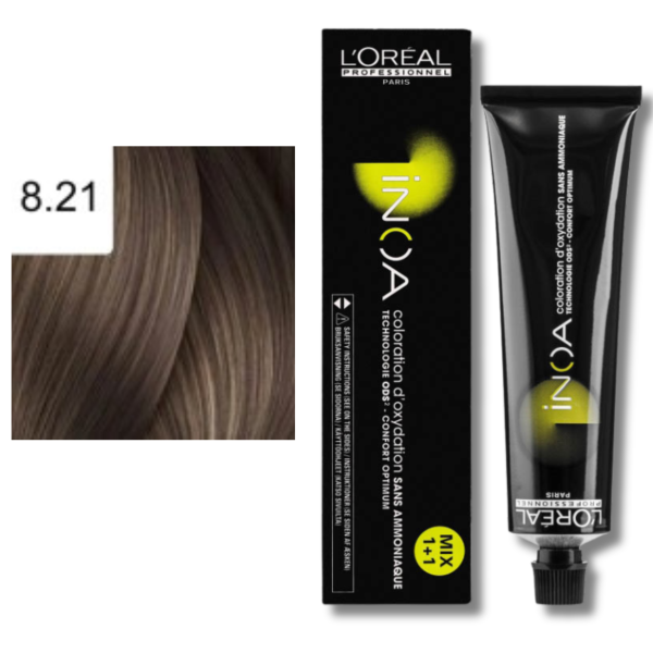 L'Oréal Professionnel Inoa Hair Color 8,21 Light blonde Irisé ash