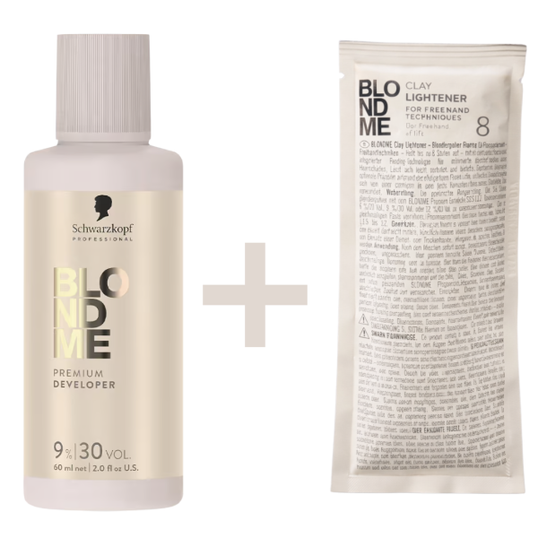 Schwarzkopf Professional BLONDME Clay Lightener 8 & Developer