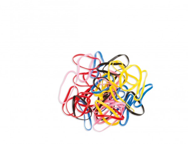 MULTICOLOR RUBBER HAIRBAND, LARGE