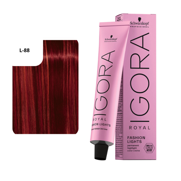 Schwarzkopf Professional IGORA ROYAL Fashion Lights Crème De Couleur Permanente Highlight 60 ml - L-88 Rouge