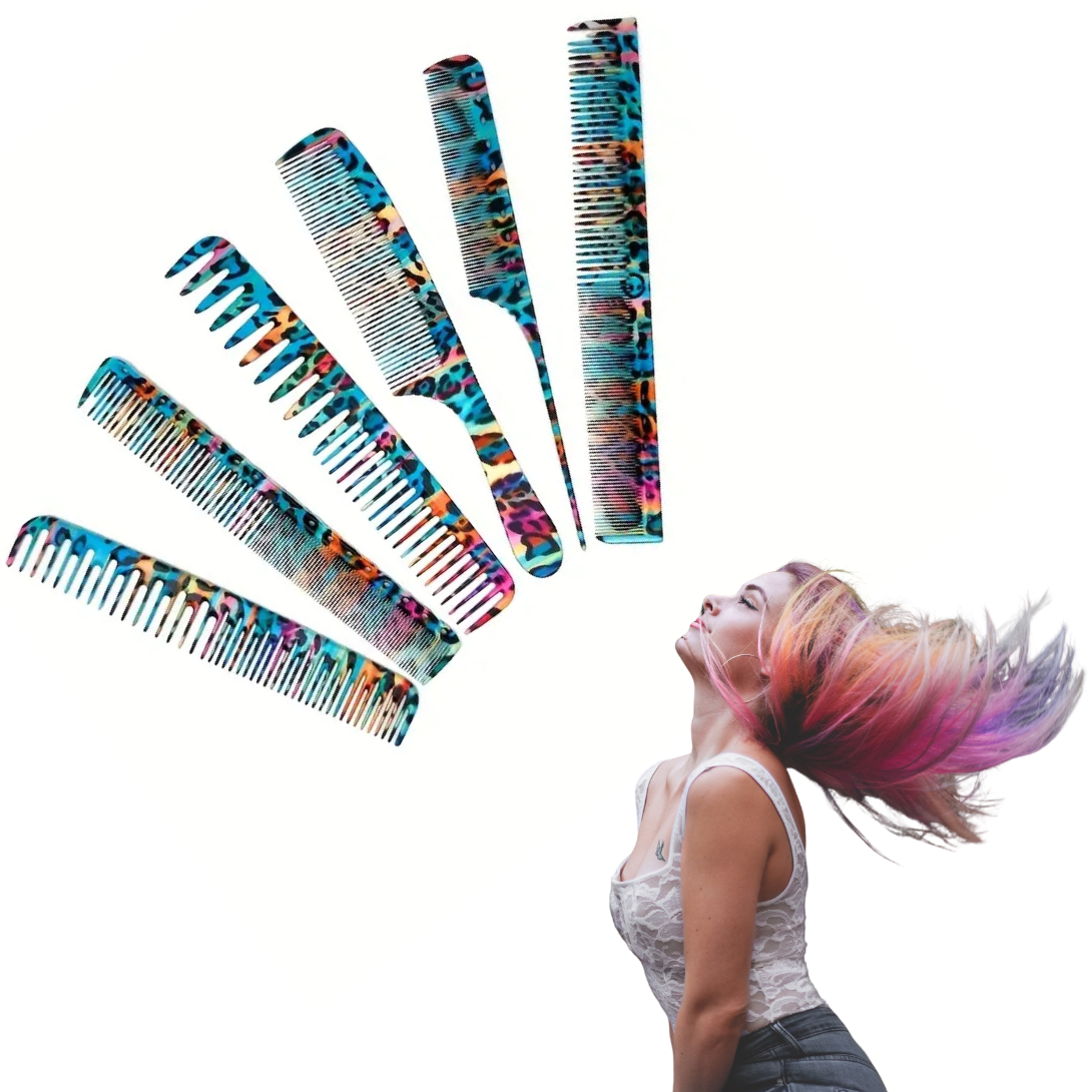 Jerbat Kamm Set 6 Stück Bunt Antistatisch