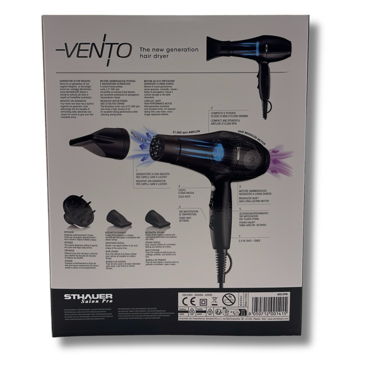 XanitaliaPro Professioneller Föhn Vento