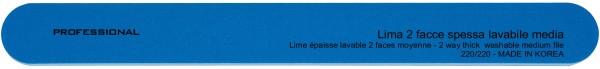 XanitaliaPro Nagelfeile mit Zwei Zonen, Dick, Waschbar Mittel 220/220 Blau